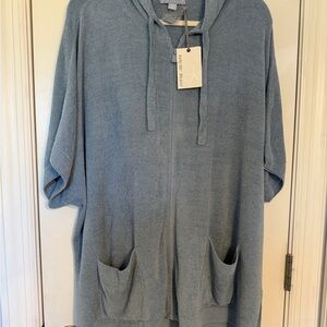 Barefoot Dreams Crystal Blue Zip-Up Hoodie L/XL NWT!